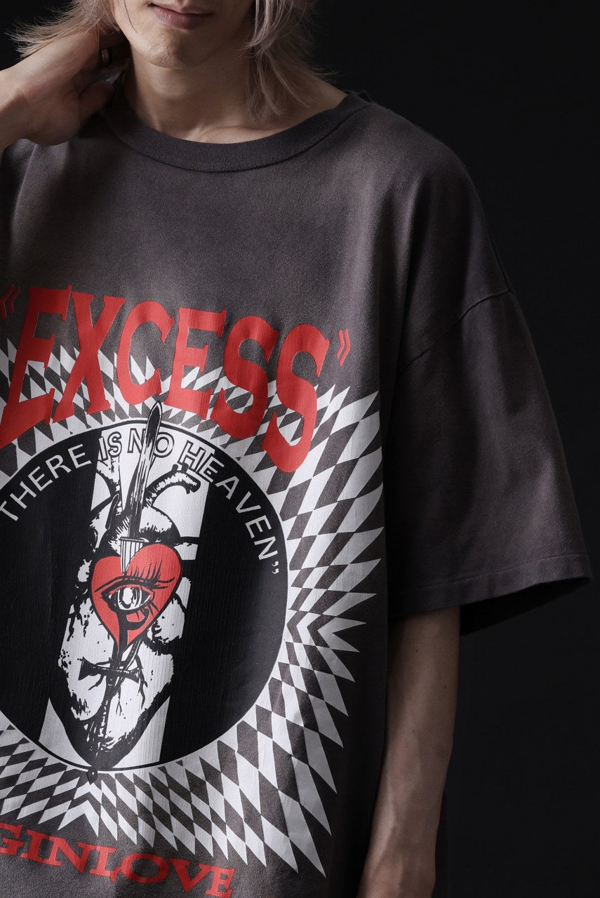 画像をギャラリービューアに読み込む, ZIG UR IDOL FADED & CRACKED SS TOPS - EXCESS (VINTAGE GREY)