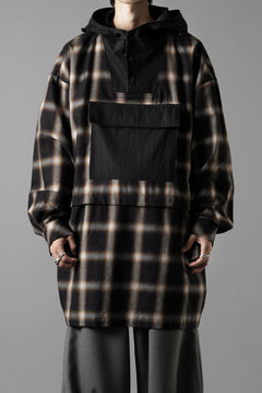 画像をギャラリービューアに読み込む, F/CE. WATER-SHIELD CHECK ANORAK SHIRT (BLACK)
