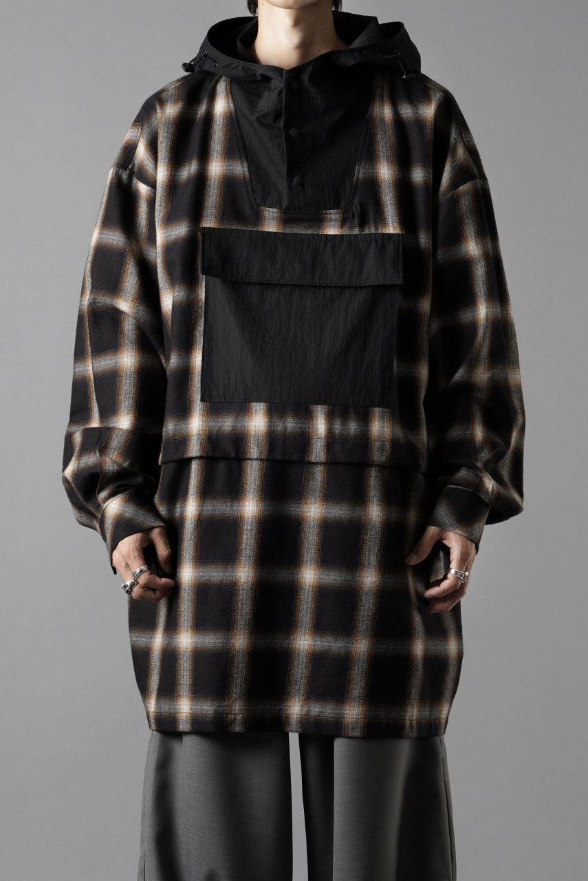 画像をギャラリービューアに読み込む, F/CE. WATER-SHIELD CHECK ANORAK SHIRT (BLACK)