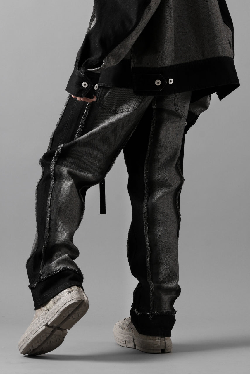 Load image into Gallery viewer, Feng Chen Wang RAW EDGE PATCHWORK TROUSERS (BLACK)