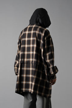 画像をギャラリービューアに読み込む, F/CE. WATER-SHIELD CHECK ANORAK SHIRT (BLACK)