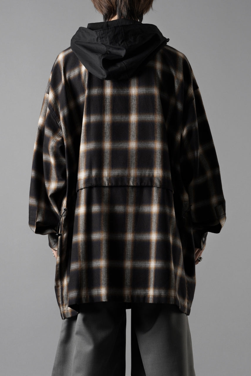 画像をギャラリービューアに読み込む, F/CE. WATER-SHIELD CHECK ANORAK SHIRT (BLACK)