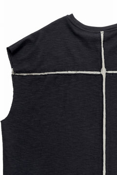 画像をギャラリービューアに読み込む, thom/krom SLEEVELESS T SHIRT / FLAME DOUBLE-FACE JERSEY (BLACK)
