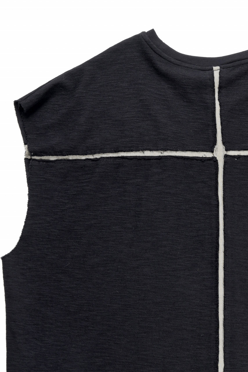画像をギャラリービューアに読み込む, thom/krom SLEEVELESS T SHIRT / FLAME DOUBLE-FACE JERSEY (BLACK)