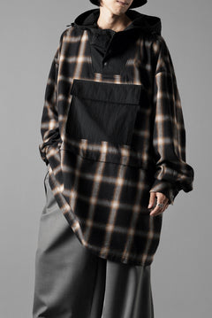 画像をギャラリービューアに読み込む, F/CE. WATER-SHIELD CHECK ANORAK SHIRT (BLACK)