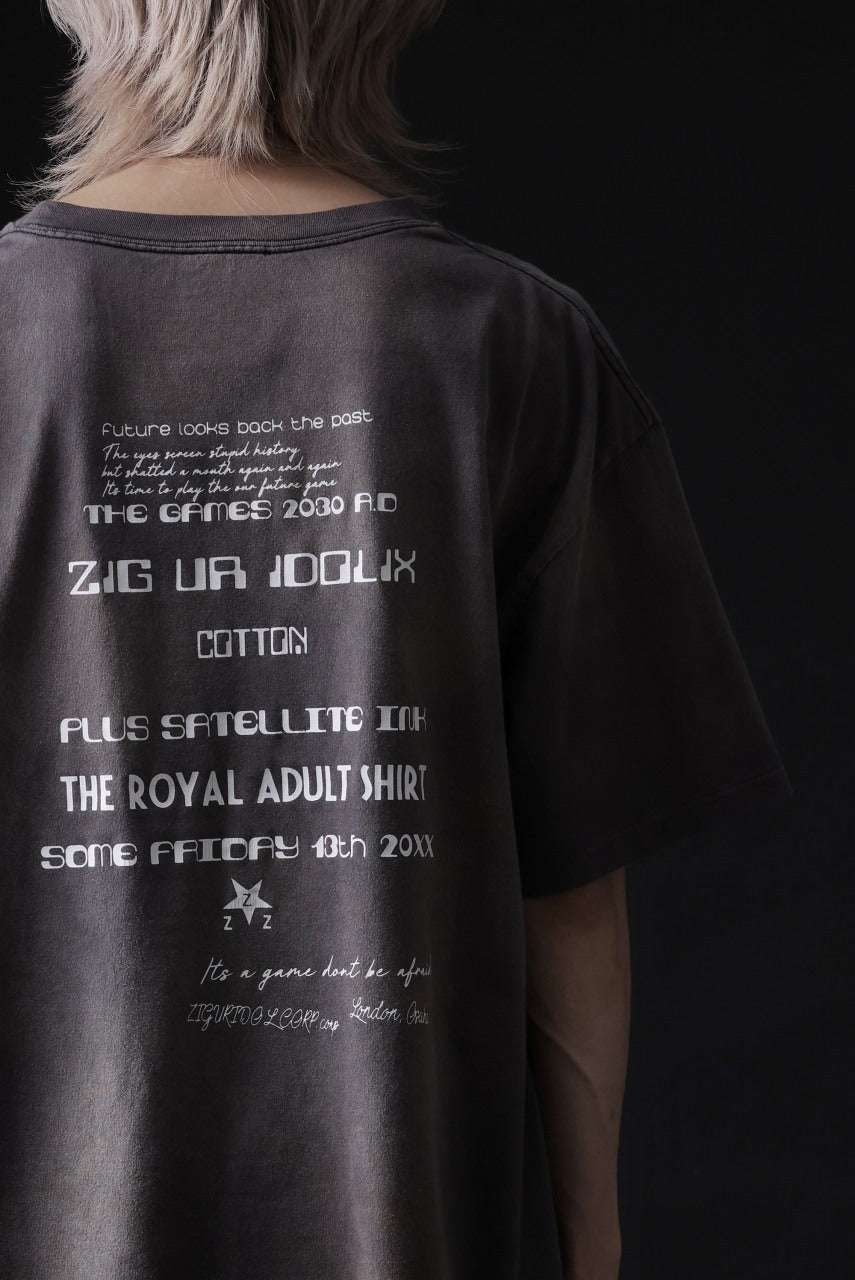 画像をギャラリービューアに読み込む, ZIG UR IDOL FADED & CRACKED SS TOPS - 666 (VINTAGE GREY)