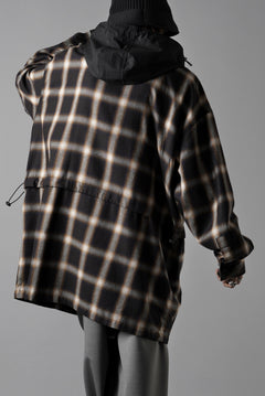画像をギャラリービューアに読み込む, F/CE. WATER-SHIELD CHECK ANORAK SHIRT (BLACK)