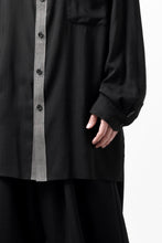 画像をギャラリービューアに読み込む, Y's for men SWITCHING COLLAR-PLACKET SHIRT / CELLULOSE LINEN (BLACK)