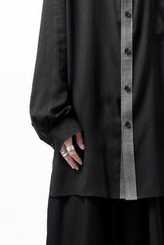 画像をギャラリービューアに読み込む, Y's for men SWITCHING COLLAR-PLACKET SHIRT / CELLULOSE LINEN (BLACK)
