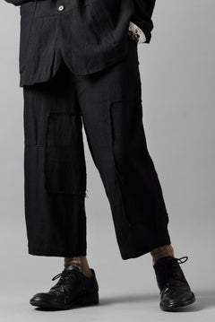 画像をギャラリービューアに読み込む, Aleksandr Manamis exclusive Bias Front Cropped Pant / Mesh Linen (BLACK)
