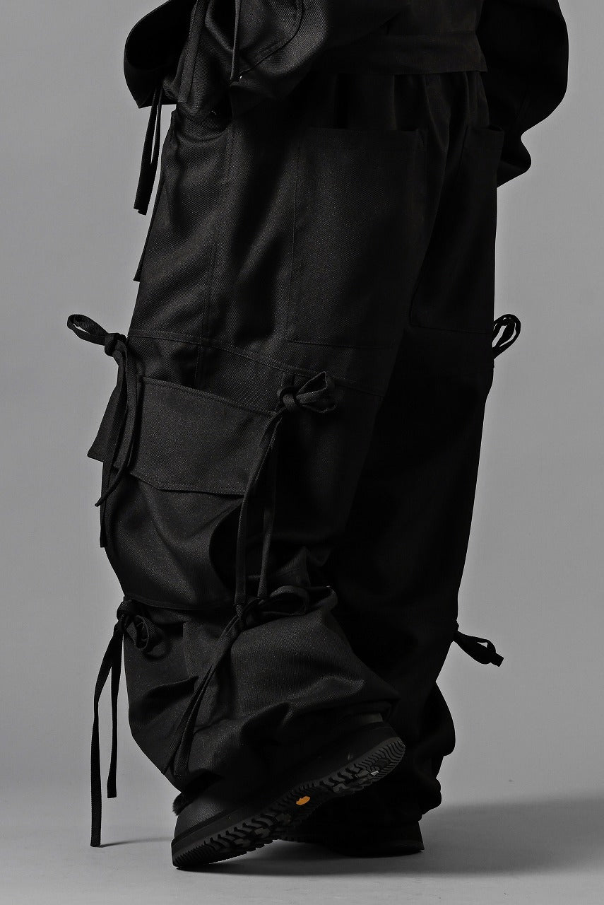 画像をギャラリービューアに読み込む, A.F ARTEFACT KNOTTING DETAIL TWILL VOLUME PANTS (BLACK)