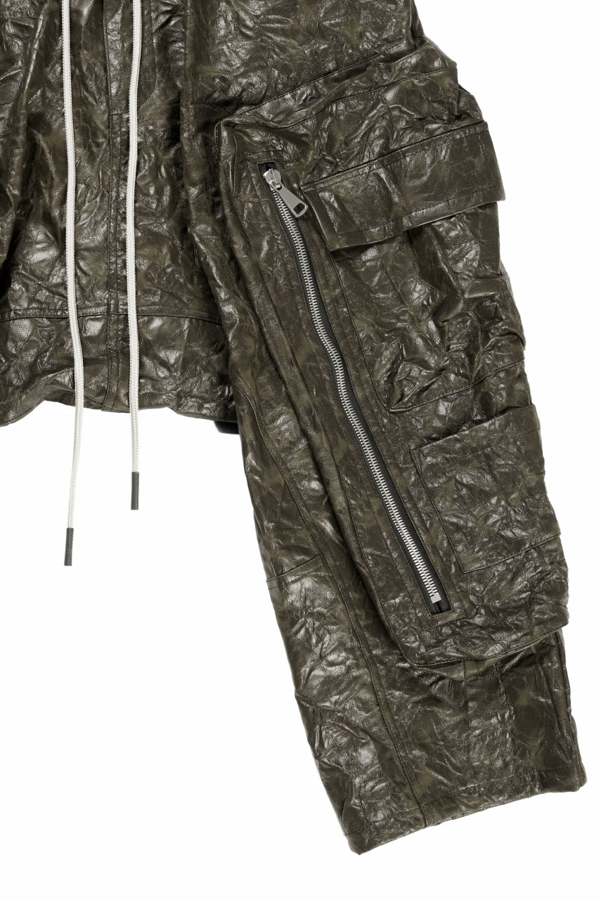 画像をギャラリービューアに読み込む, A.F ARTEFACT DROPCLOTCH WIDE PANTS / WASHER SYNTHETIC LEATHER (KHAKI)