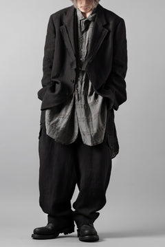 画像をギャラリービューアに読み込む, Y's for men 3 BUTTONS JACKET WITH DECORATIVE CLOTH / 40 LINEN (BLACK)