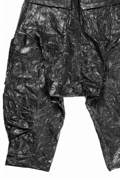 画像をギャラリービューアに読み込む, A.F ARTEFACT DROPCLOTCH WIDE PANTS / WASHER SYNTHETIC LEATHER (BLACK)