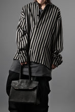 画像をギャラリービューアに読み込む, A.F ARTEFACT LOOSEY OVER SHIRT / HERRINGBONE LINEN STRIPE (BLACK×L.GREY)