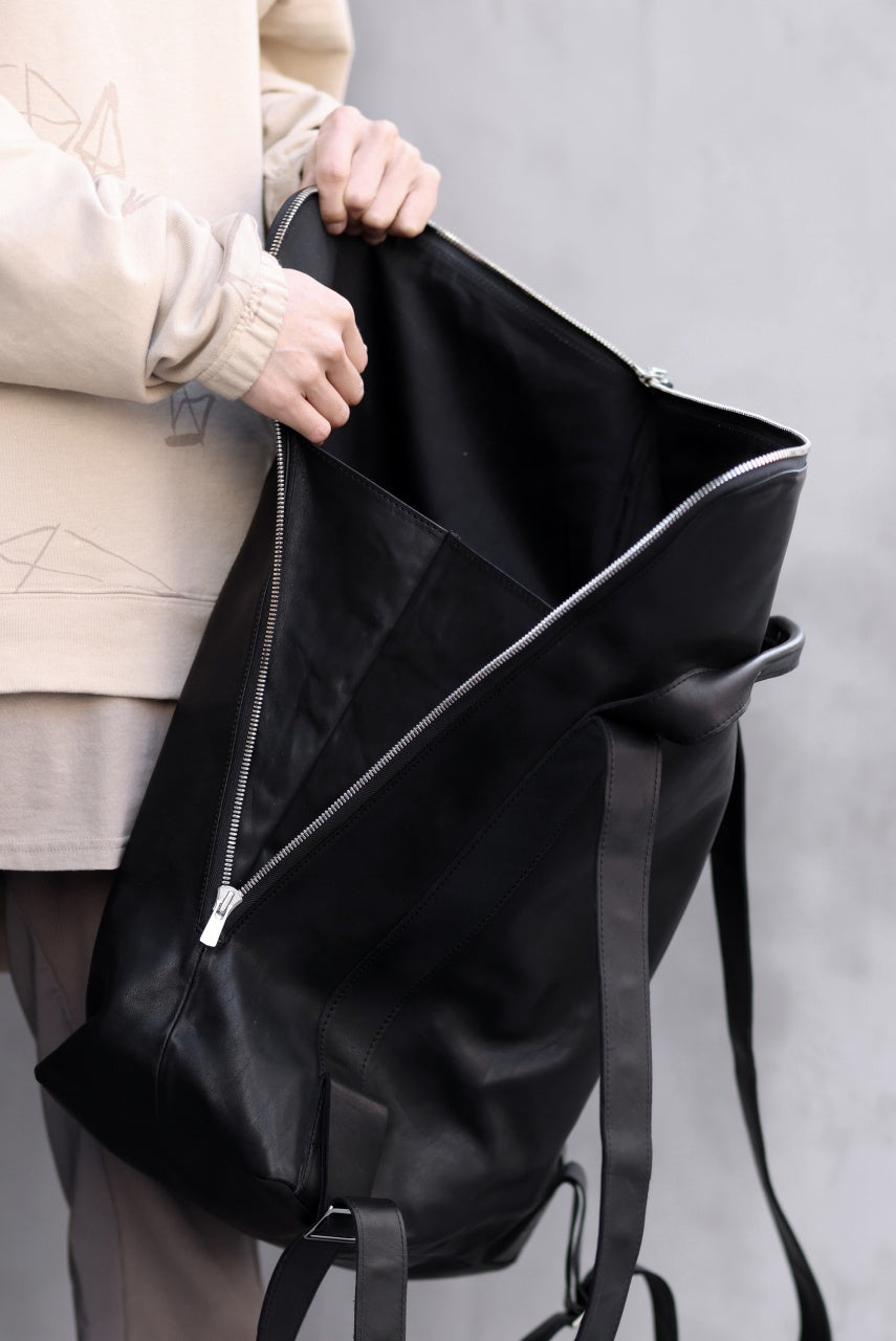 Load image into Gallery viewer, A.F ARTEFACT x Portaille LEATHER BACK PACK / WAXED HORSE LEAHER (BLACK)