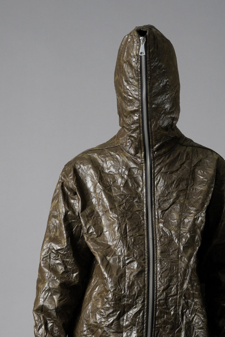画像をギャラリービューアに読み込む, A.F ARTEFACT HOODED ZIPPER BLOUSON / WASHER SYNTHETIC LEATHER (KHAKI)