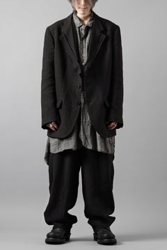 画像をギャラリービューアに読み込む, Y's for men 3 BUTTONS JACKET WITH DECORATIVE CLOTH / 40 LINEN (BLACK)
