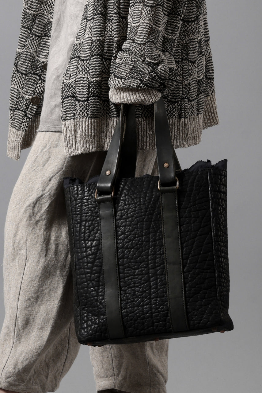 Load image into Gallery viewer, ierib Zipper Hand Tote Bag /  Rough Bull (BLACK)