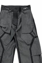 画像をギャラリービューアに読み込む, OPPOSE DUALITY 8POCKET PANEL WIDE DENIM TROUSERS (BLACK GREY)