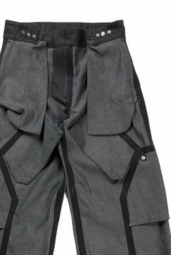 画像をギャラリービューアに読み込む, OPPOSE DUALITY 8POCKET PANEL WIDE DENIM TROUSERS (BLACK GREY)