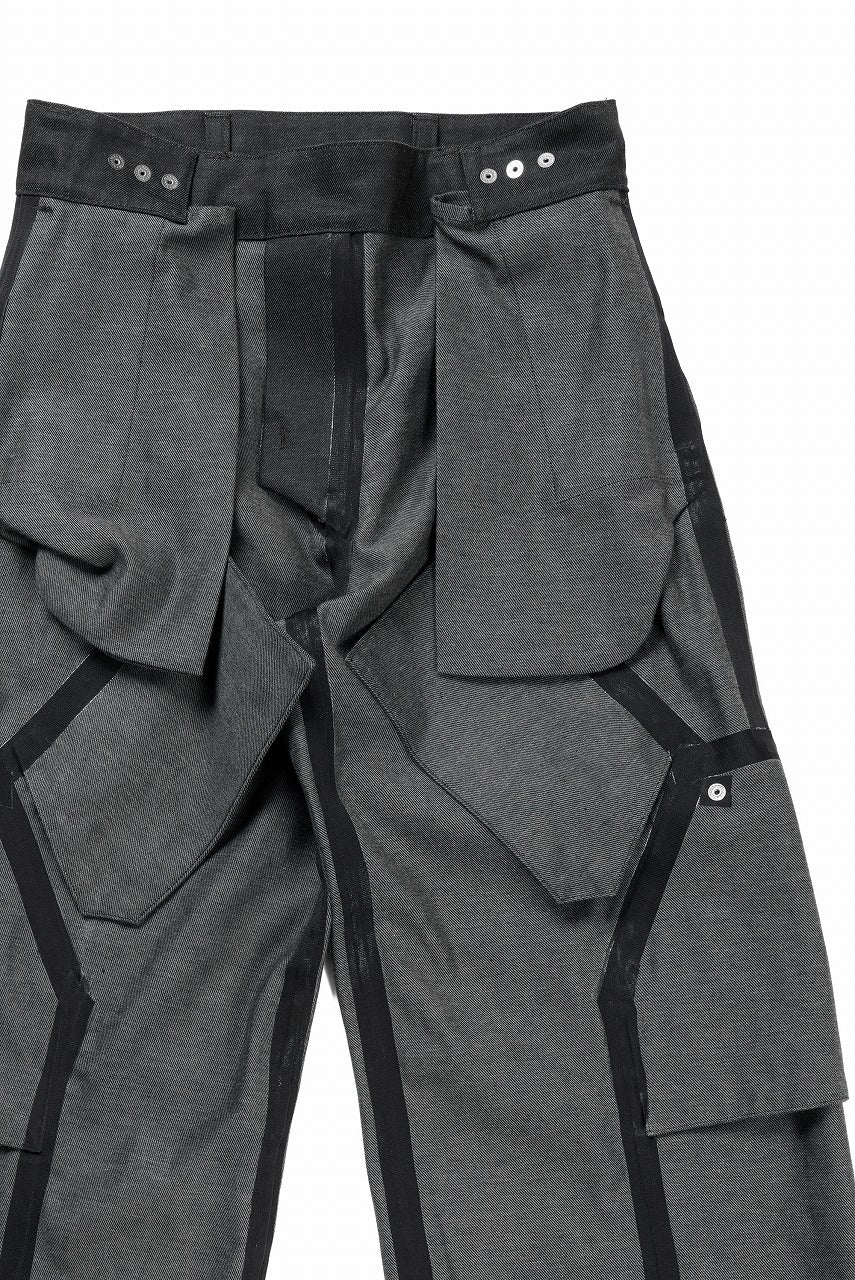 画像をギャラリービューアに読み込む, OPPOSE DUALITY 8POCKET PANEL WIDE DENIM TROUSERS (BLACK GREY)