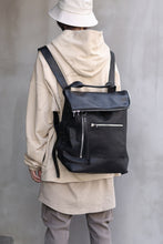 Load image into Gallery viewer, A.F ARTEFACT x Portaille LEATHER BACK PACK / WAXED HORSE LEAHER (BLACK)