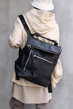 Load image into Gallery viewer, A.F ARTEFACT x Portaille LEATHER BACK PACK / WAXED HORSE LEAHER (BLACK)