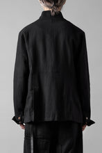 画像をギャラリービューアに読み込む, Aleksandr Manamis exclusive 19IEME Stand Collar Jacket / Mesh Linen (BLACK)