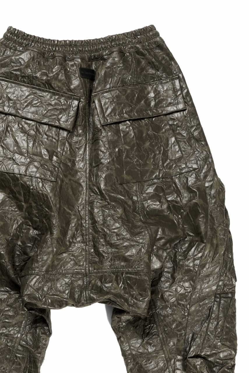 画像をギャラリービューアに読み込む, A.F ARTEFACT DROPCLOTCH WIDE PANTS / WASHER SYNTHETIC LEATHER (KHAKI)