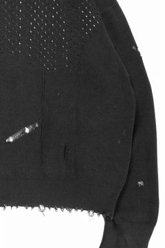 Load image into Gallery viewer, Professor.E DESTROYED KNIT JACKET (BLACK)