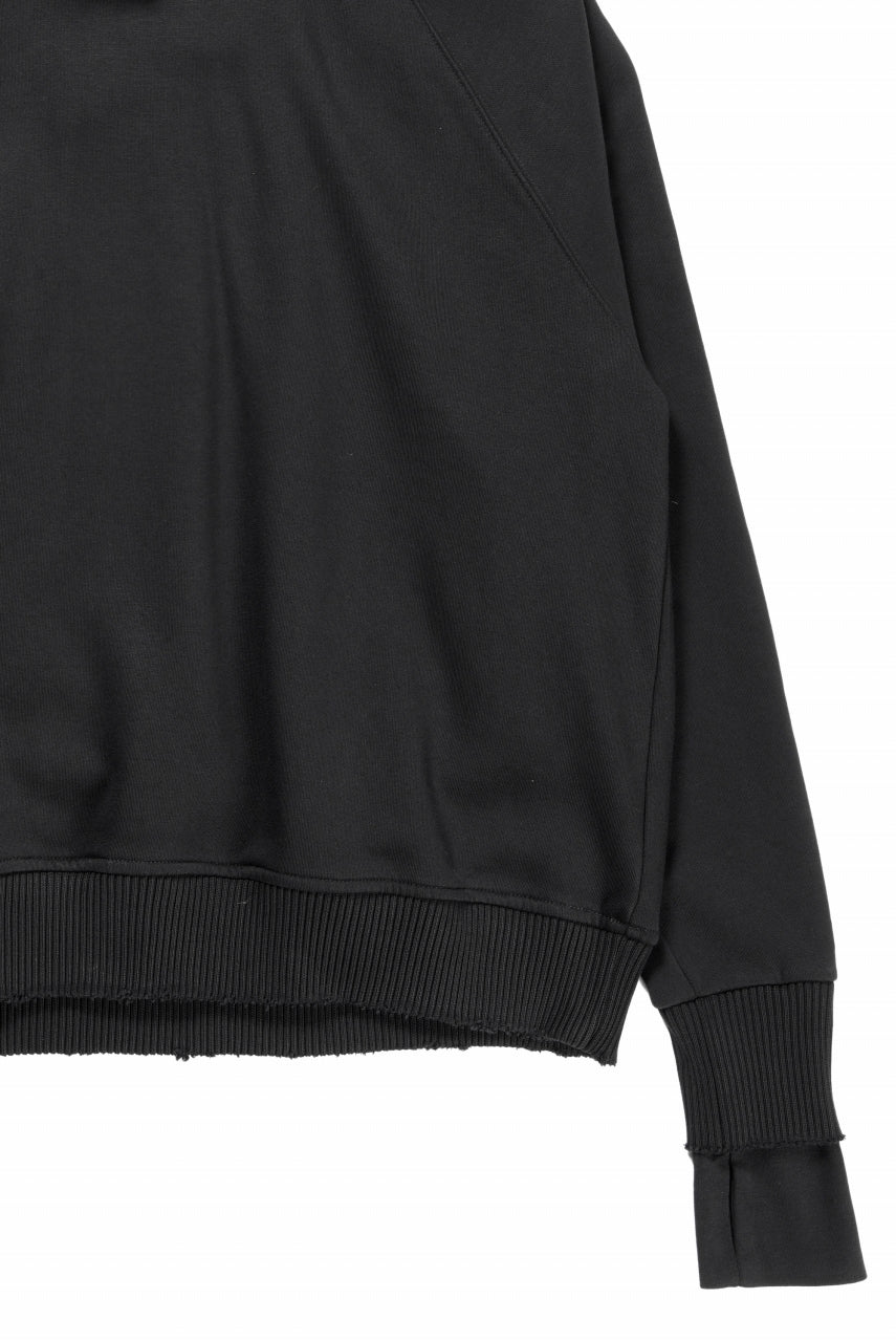 画像をギャラリービューアに読み込む, thom/krom RAGLAN SLEEVE HOODIE / SMOOTH SWEAT JERSEY (BLACK)