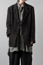 画像をギャラリービューアに読み込む, Y's for men 3 BUTTONS JACKET WITH DECORATIVE CLOTH / 40 LINEN (BLACK)