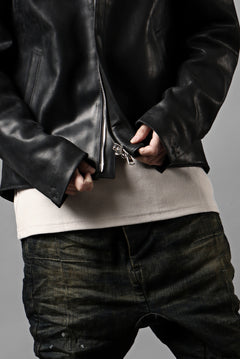 画像をギャラリービューアに読み込む, ierib EX-Collared Zip Jacket / Horse Nubuck Leather (BLACK)