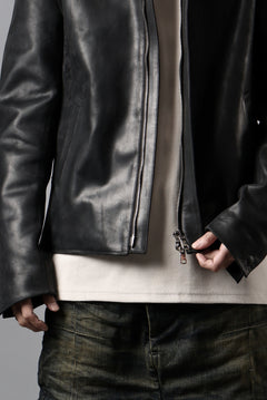 画像をギャラリービューアに読み込む, ierib EX-Collared Zip Jacket / Horse Nubuck Leather (BLACK)