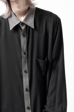 画像をギャラリービューアに読み込む, Y's for men SWITCHING COLLAR-PLACKET SHIRT / CELLULOSE LINEN (BLACK)