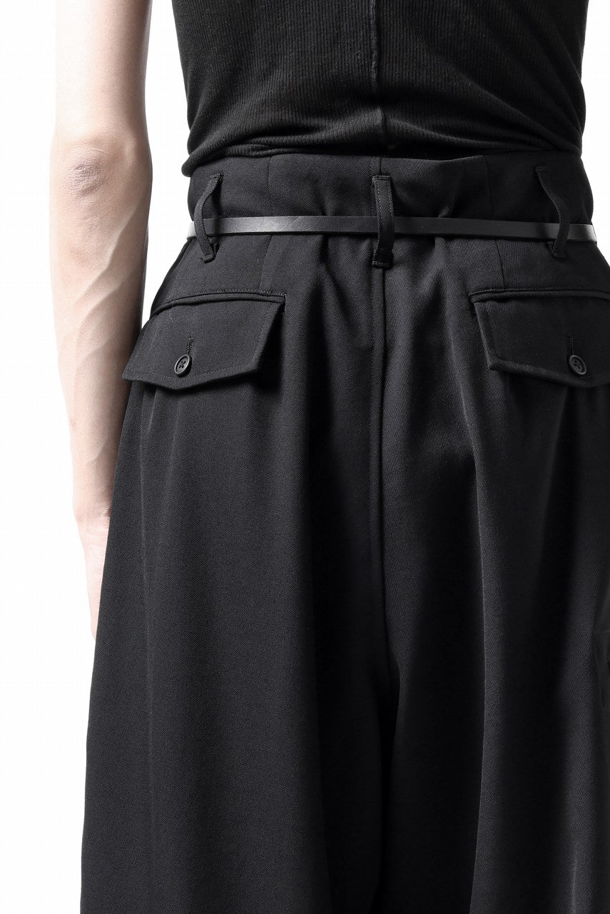 画像をギャラリービューアに読み込む, Y's for men 3TUCKS WIDE TAPERED PANTS / CLASSIC WOOL GABADINE (BLACK)
