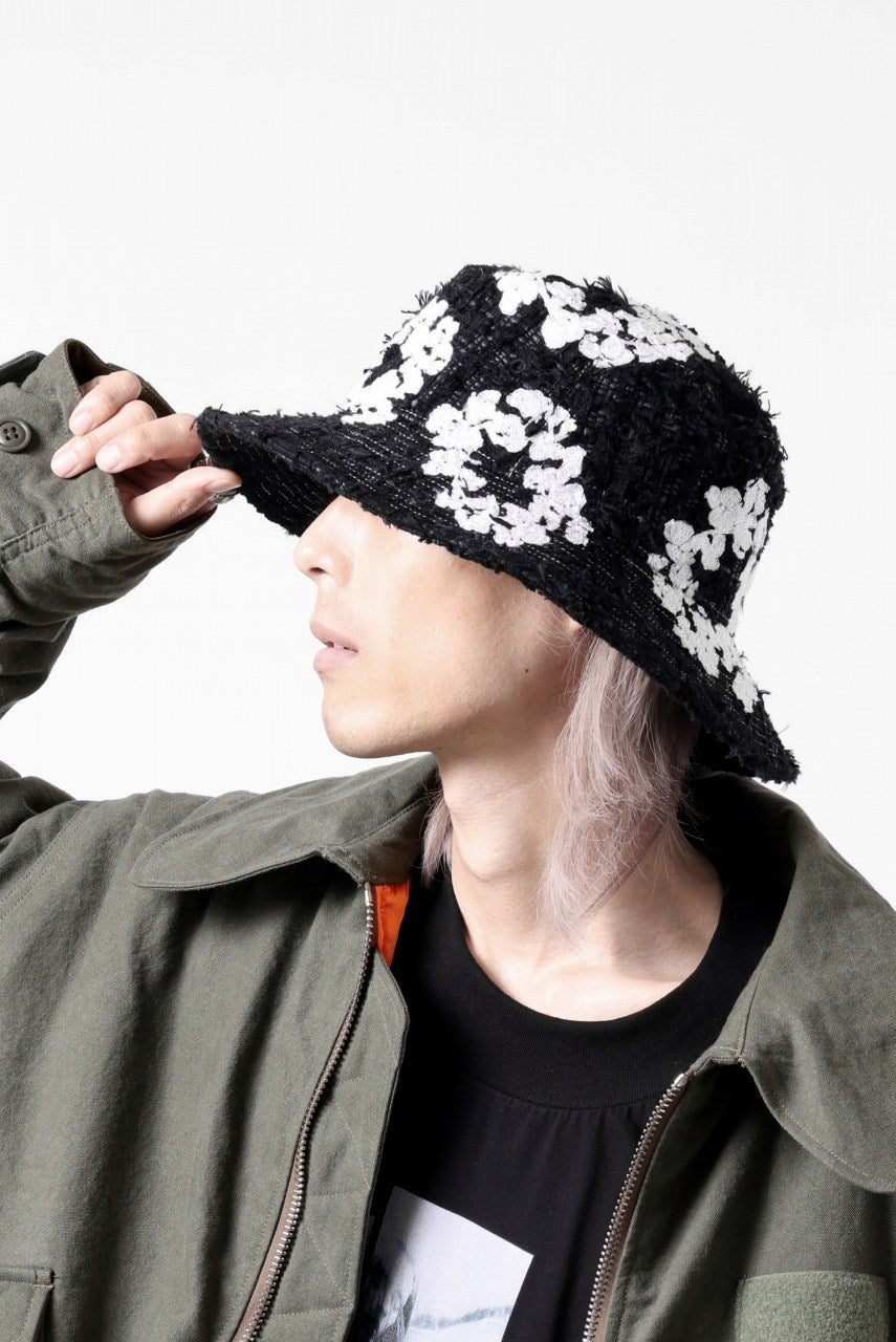 画像をギャラリービューアに読み込む, READYMADE x DENIM TEARS COTTON WREATH TWEED BUCKET HAT (BLACK)