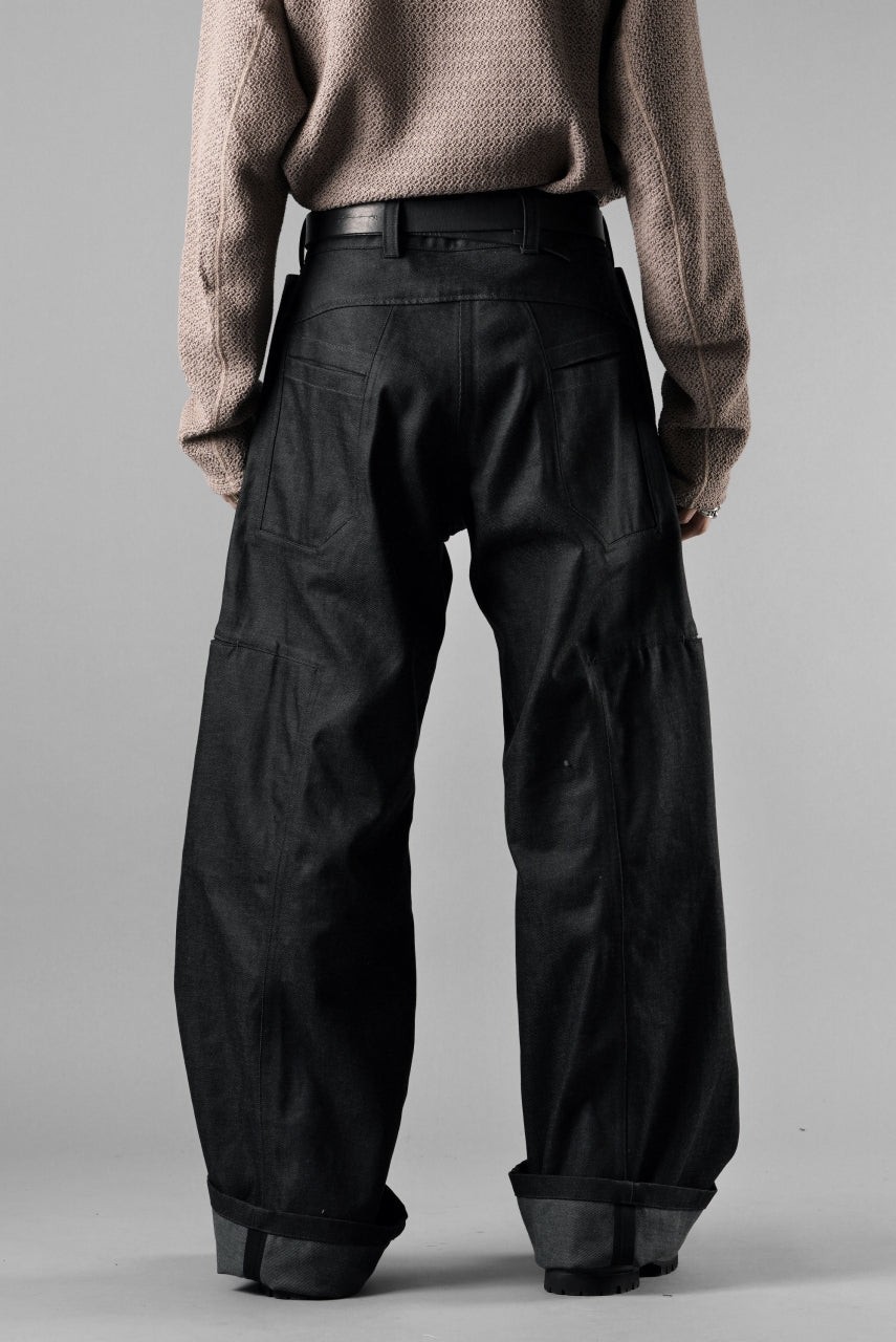 画像をギャラリービューアに読み込む, OPPOSE DUALITY 8POCKET PANEL WIDE DENIM TROUSERS (BLACK GREY)