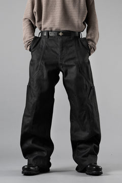 画像をギャラリービューアに読み込む, OPPOSE DUALITY 8POCKET PANEL WIDE DENIM TROUSERS (BLACK GREY)
