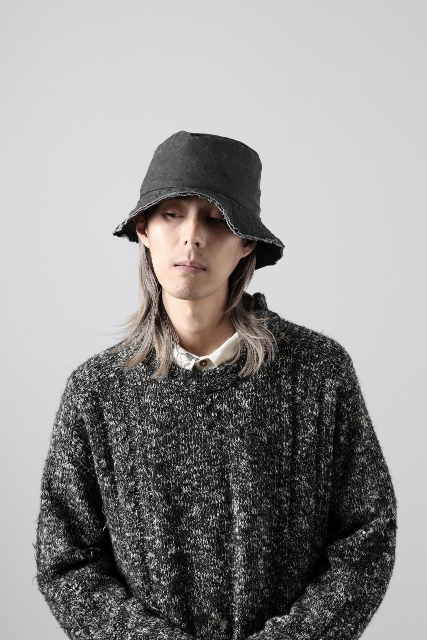 Load image into Gallery viewer, daub SOFT BUCKET HAT / RESIN COATED LIGHT TWILL COTTON (DARK GREY)