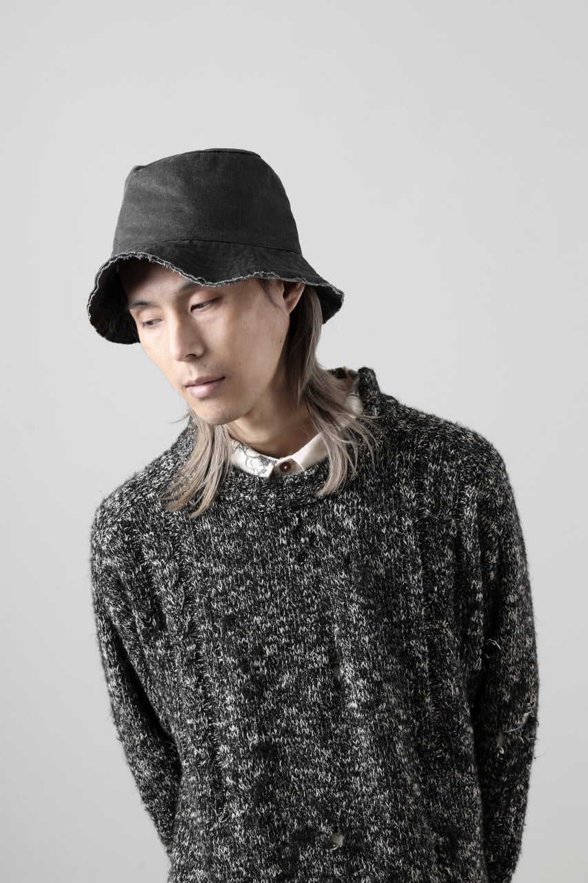 Load image into Gallery viewer, daub SOFT BUCKET HAT / RESIN COATED LIGHT TWILL COTTON (DARK GREY)