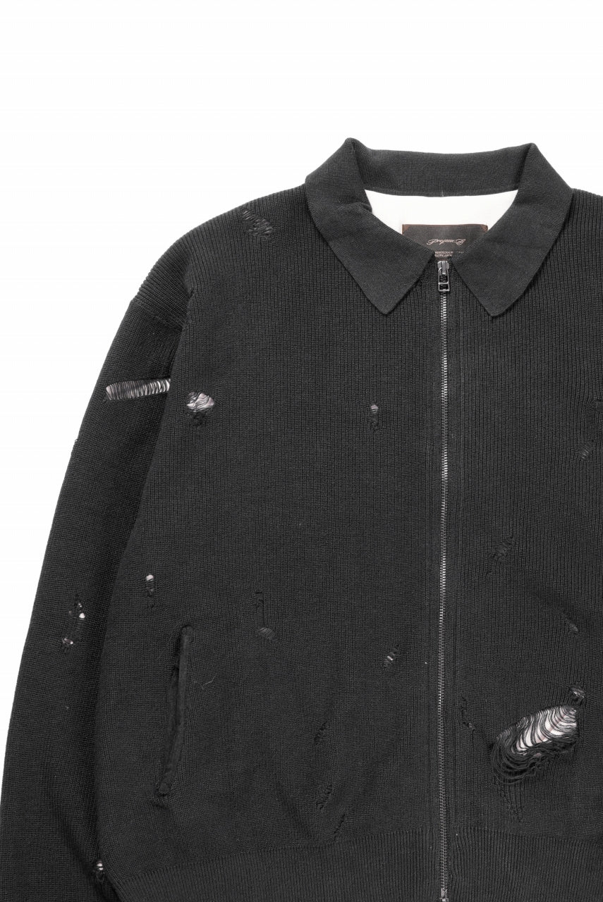 Load image into Gallery viewer, Professor.E DESTROYED KNIT JACKET (BLACK)