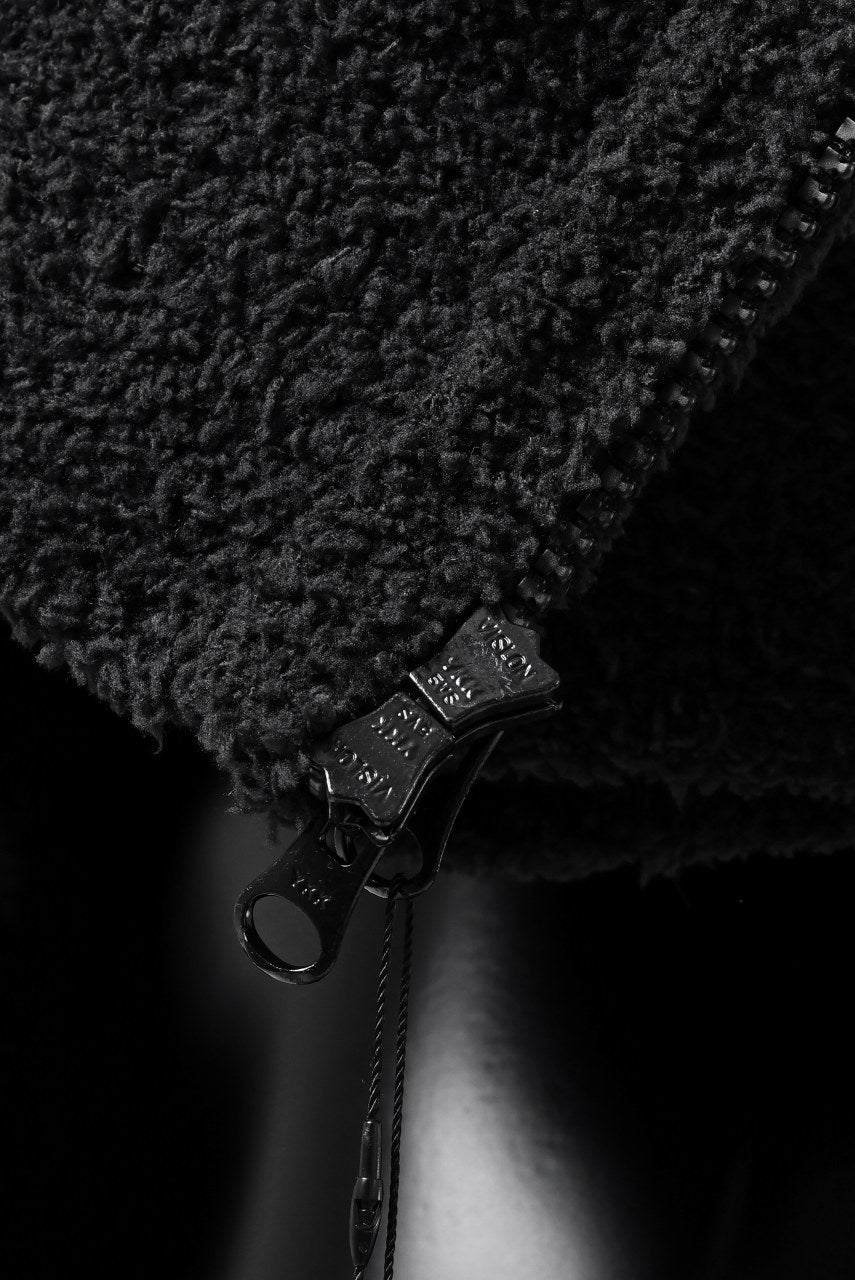 画像をギャラリービューアに読み込む, mastermind WORLD ZIP HOODIE PARKA / SOFTY BOA FLEECE (BLACK x CHARCOAL)