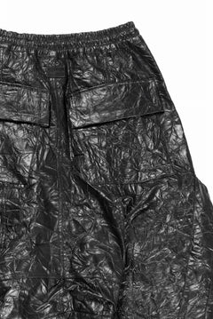 画像をギャラリービューアに読み込む, A.F ARTEFACT DROPCLOTCH WIDE PANTS / WASHER SYNTHETIC LEATHER (BLACK)