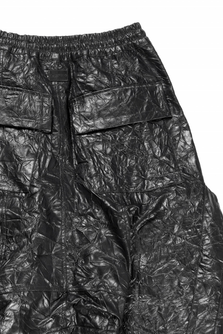 画像をギャラリービューアに読み込む, A.F ARTEFACT DROPCLOTCH WIDE PANTS / WASHER SYNTHETIC LEATHER (BLACK)