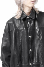 画像をギャラリービューアに読み込む, A.F ARTEFACT SNAPPED COCOON SHIRT-JACKET / SOFT GOAT LEATHER (BLACK)