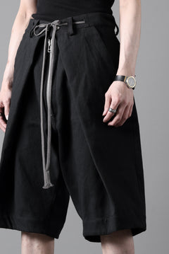 画像をギャラリービューアに読み込む, A.F ARTEFACT ZIP FOLDING TUCK SHORTS / COTTON-LINEN TWILL (BLACK)