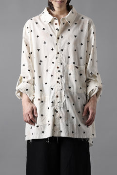 画像をギャラリービューアに読み込む, Aleksandr Manamis Mended Shirt / Tea Stain Dyed Cotton Gauze (QUATRE)