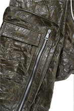 画像をギャラリービューアに読み込む, A.F ARTEFACT DROPCLOTCH WIDE PANTS / WASHER SYNTHETIC LEATHER (KHAKI)